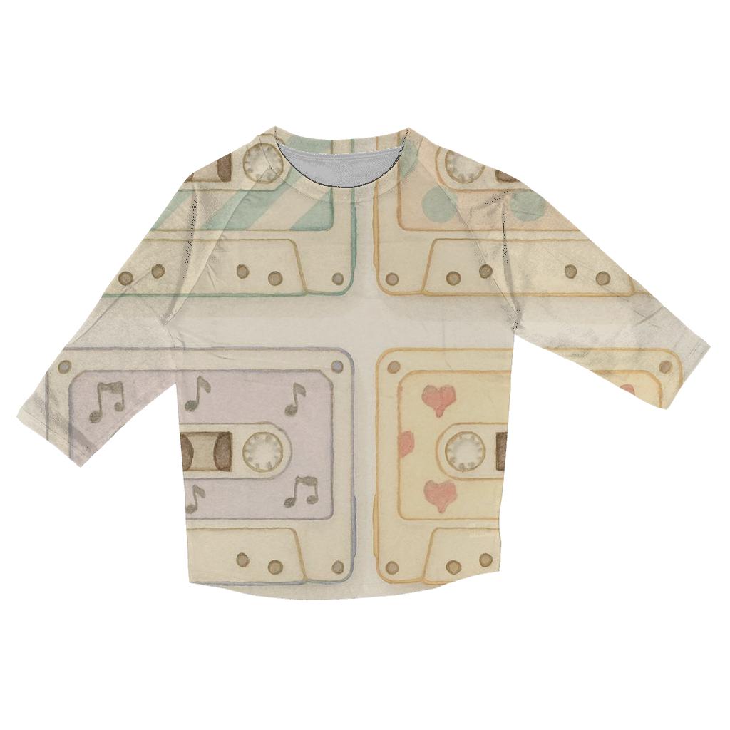 Cassette Patchwork Window trendy 3/4 sleeve tops
