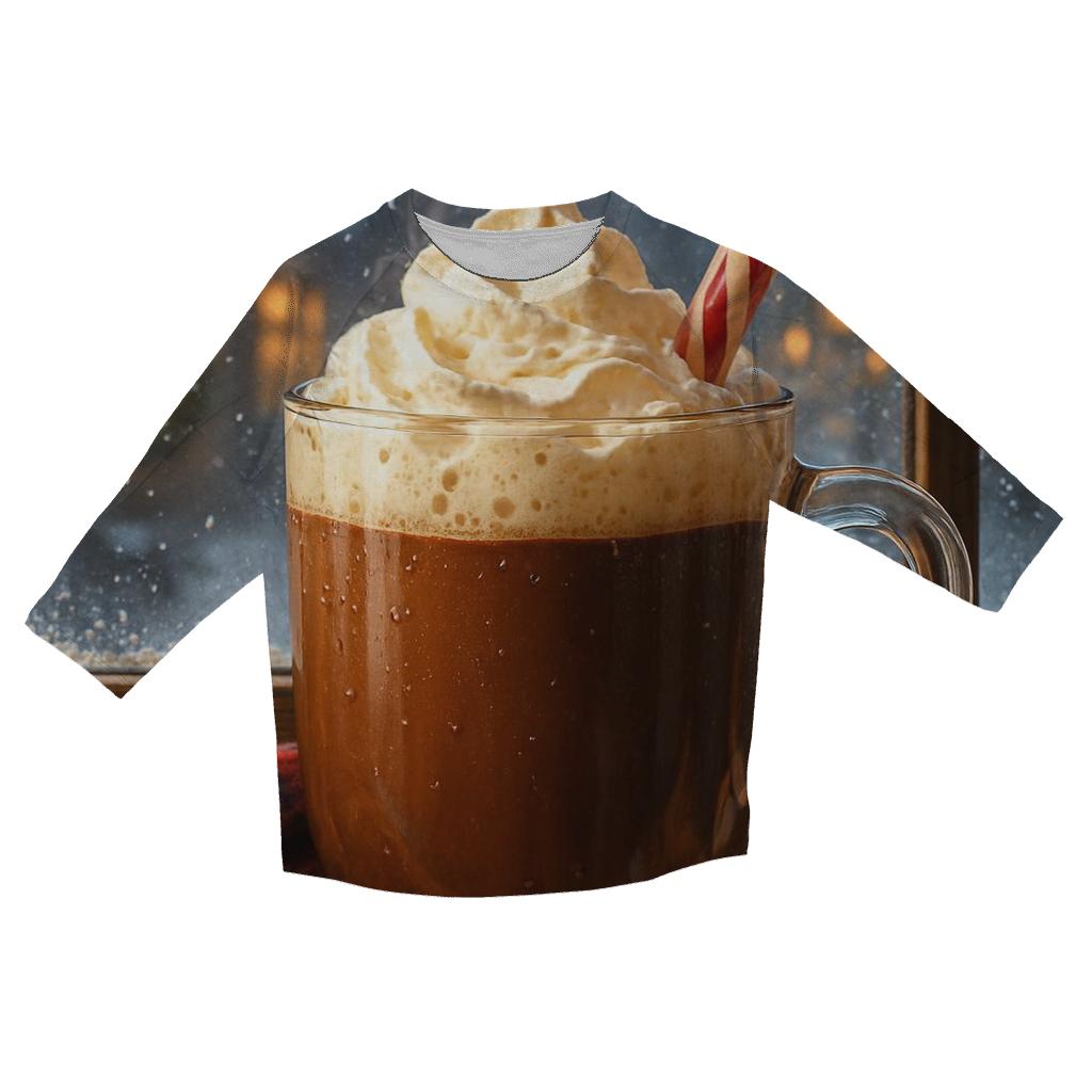 Sugarplum Cocoa By The Frosted Window fashion 3/4 sleeve shirts