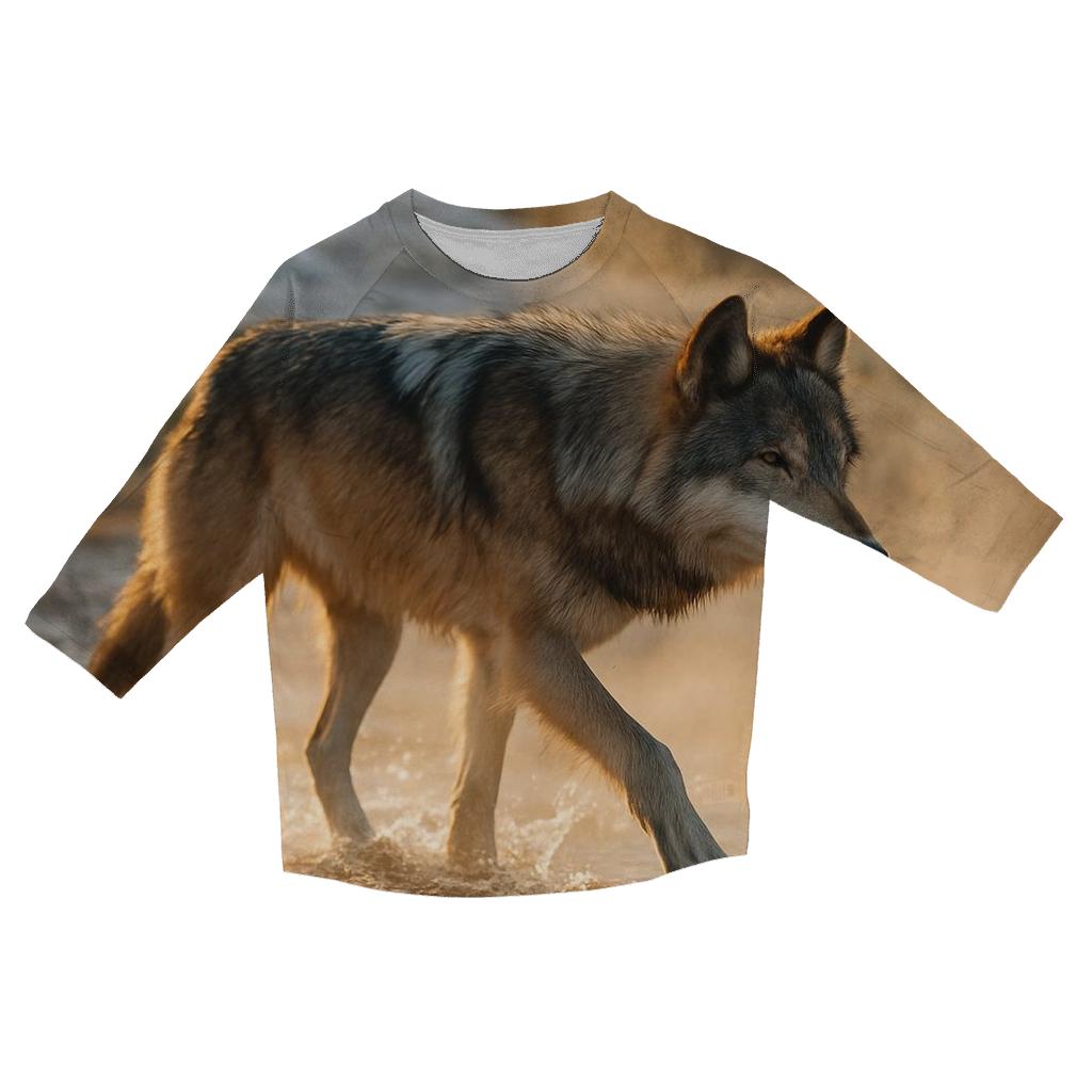 Yellowstone Wolf Crossing A Geothermal Runoff Channel personalized 3/4 sleeve tees