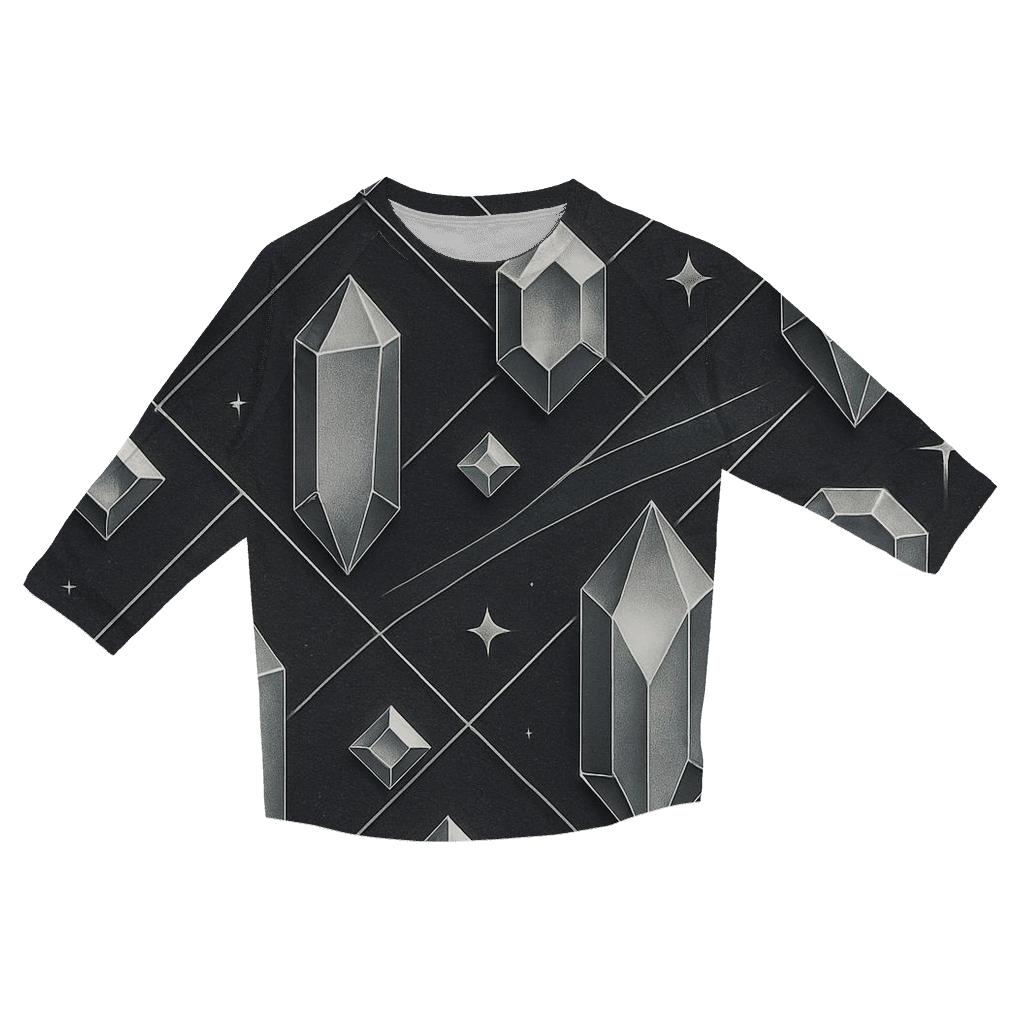 Charcoal Facet Constellation Grid casual three quarter sleeve shirts