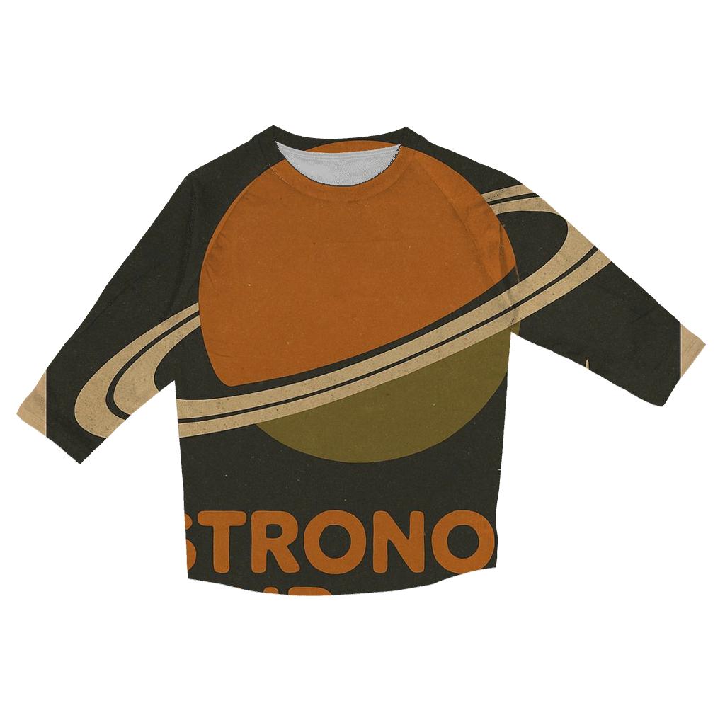 Retro Vinyl Astronomy Club Record Sleeve personalized 3/4 sleeve tees