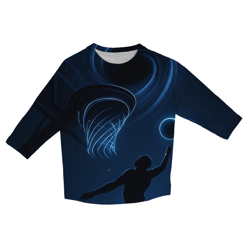 Gravity Well Basketball Dunk printed three quarter sleeve shirts