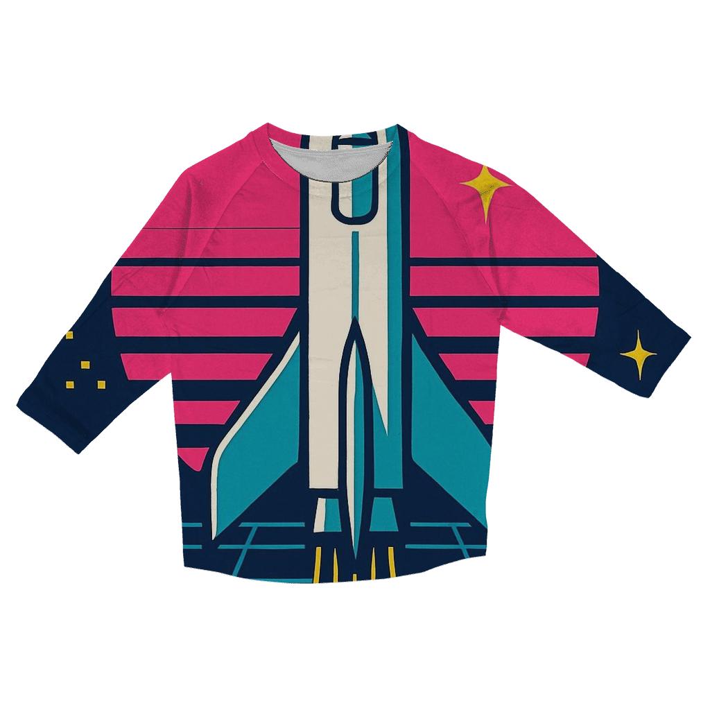 Vector Space Race Poster personalized 3/4 sleeve tees