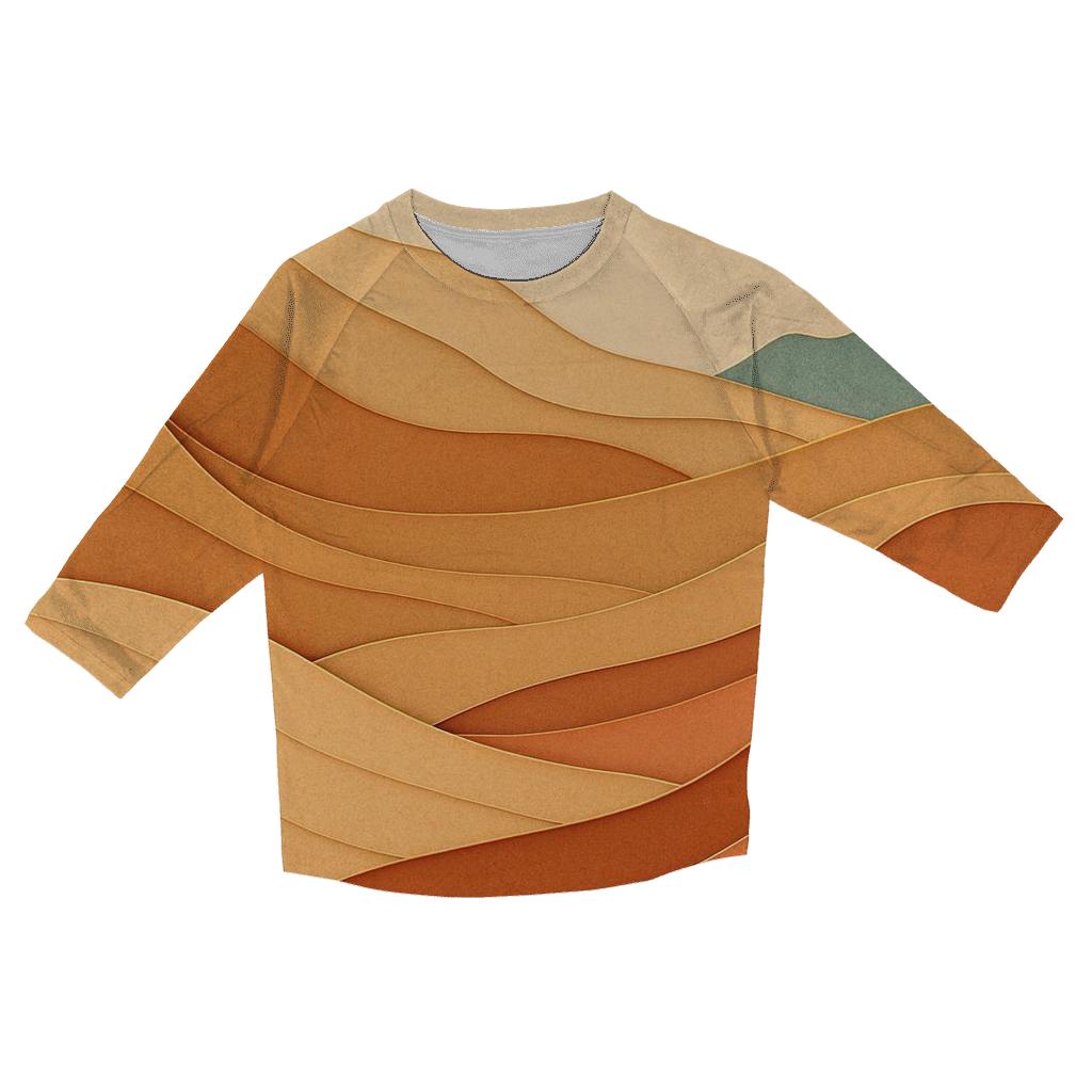 Desert Wind Paper Cut Layers printed three quarter sleeve shirts