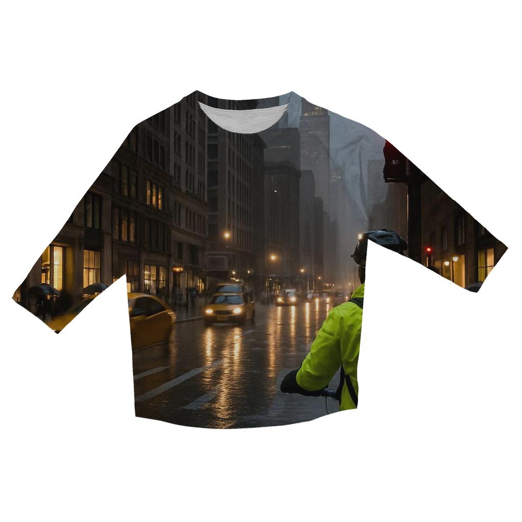 Rain Gloss Broadway Canyon With Chrysler Peak printed three quarter sleeve shirts