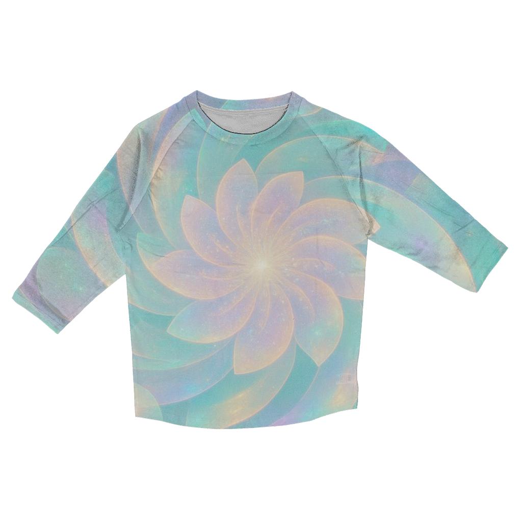 Pastel Opal Bloom Vortex casual three quarter sleeve shirts