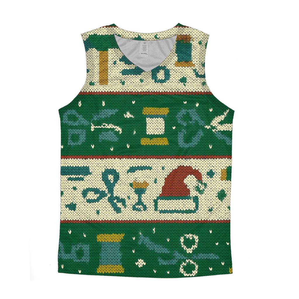 Elf Workshop Toolbelt Stripe Design trendy fitted tank tops