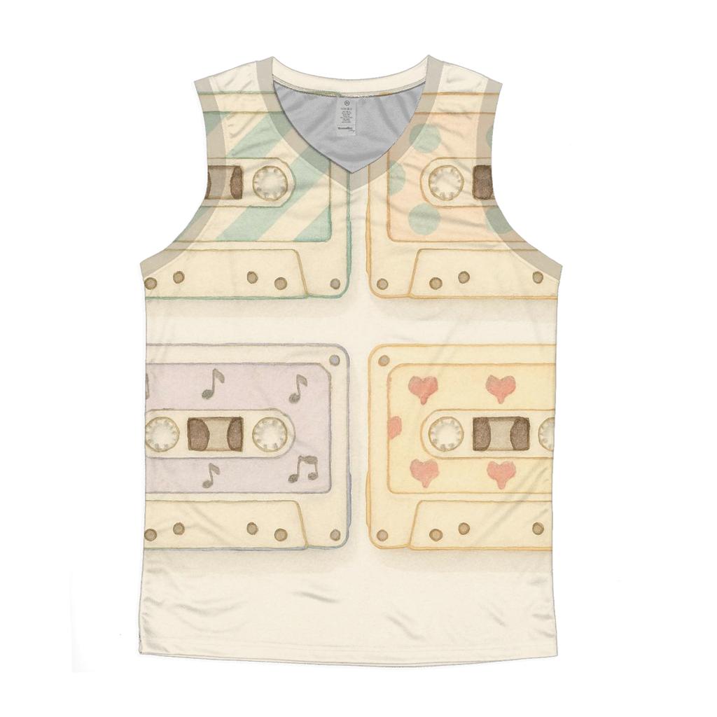 Cassette Patchwork Window sports performance tank tops