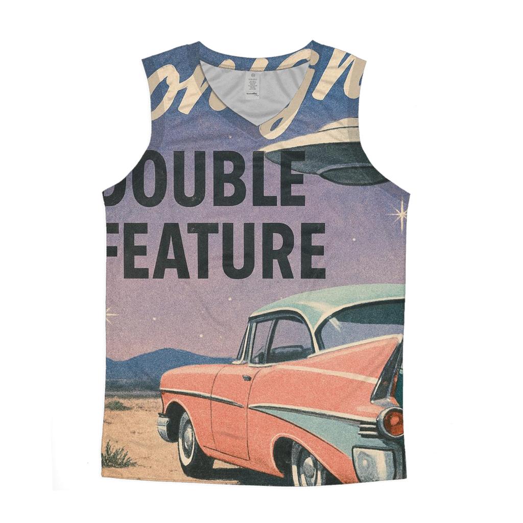 Faded Drive In Cinema Sci Fi Double Feature graphic print tank tops