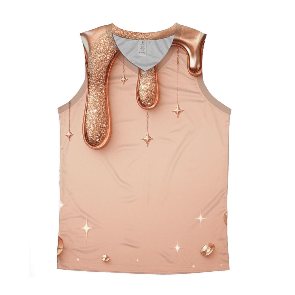 Rose Gold Liquid Luxe cotton sleeveless tops