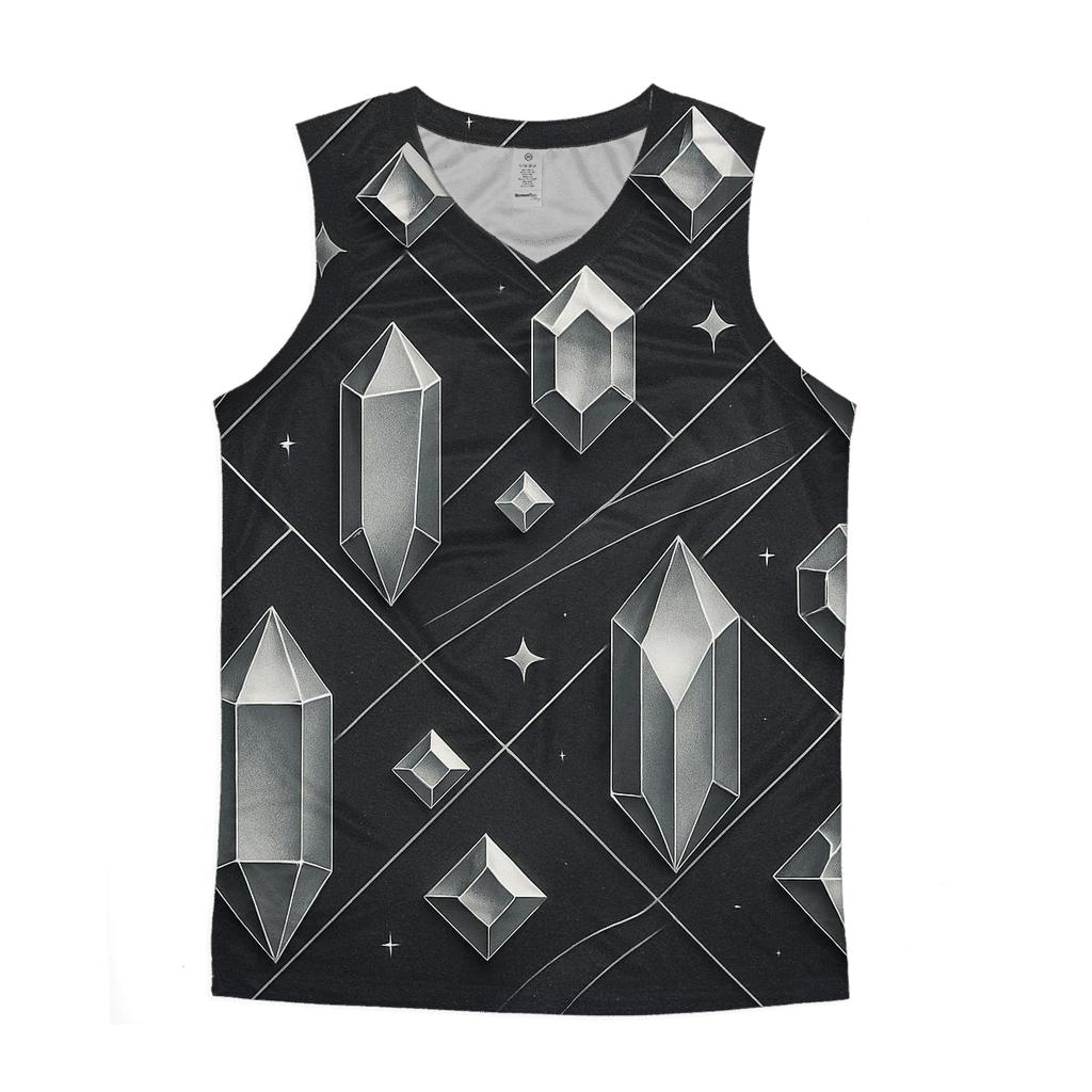 Charcoal Facet Constellation Grid personalized athletic tanks
