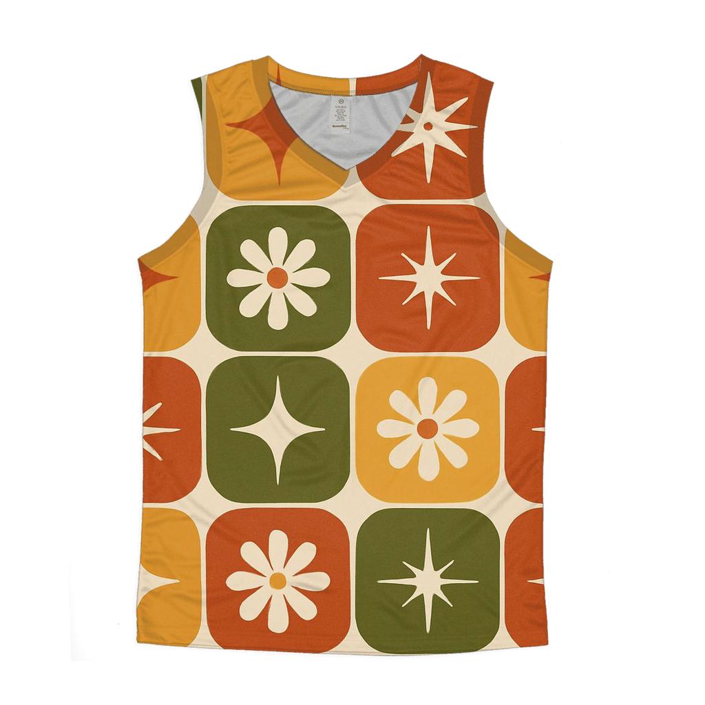 Seventies Kitchen Tile Starburst Grid sports performance tank tops