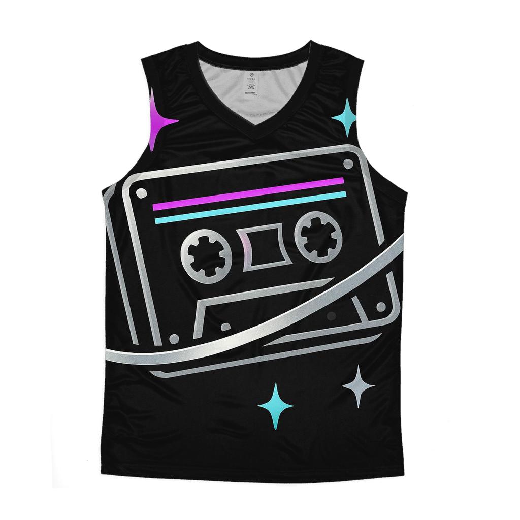 Chrome Orbit Cassette Emblem sports performance tank tops