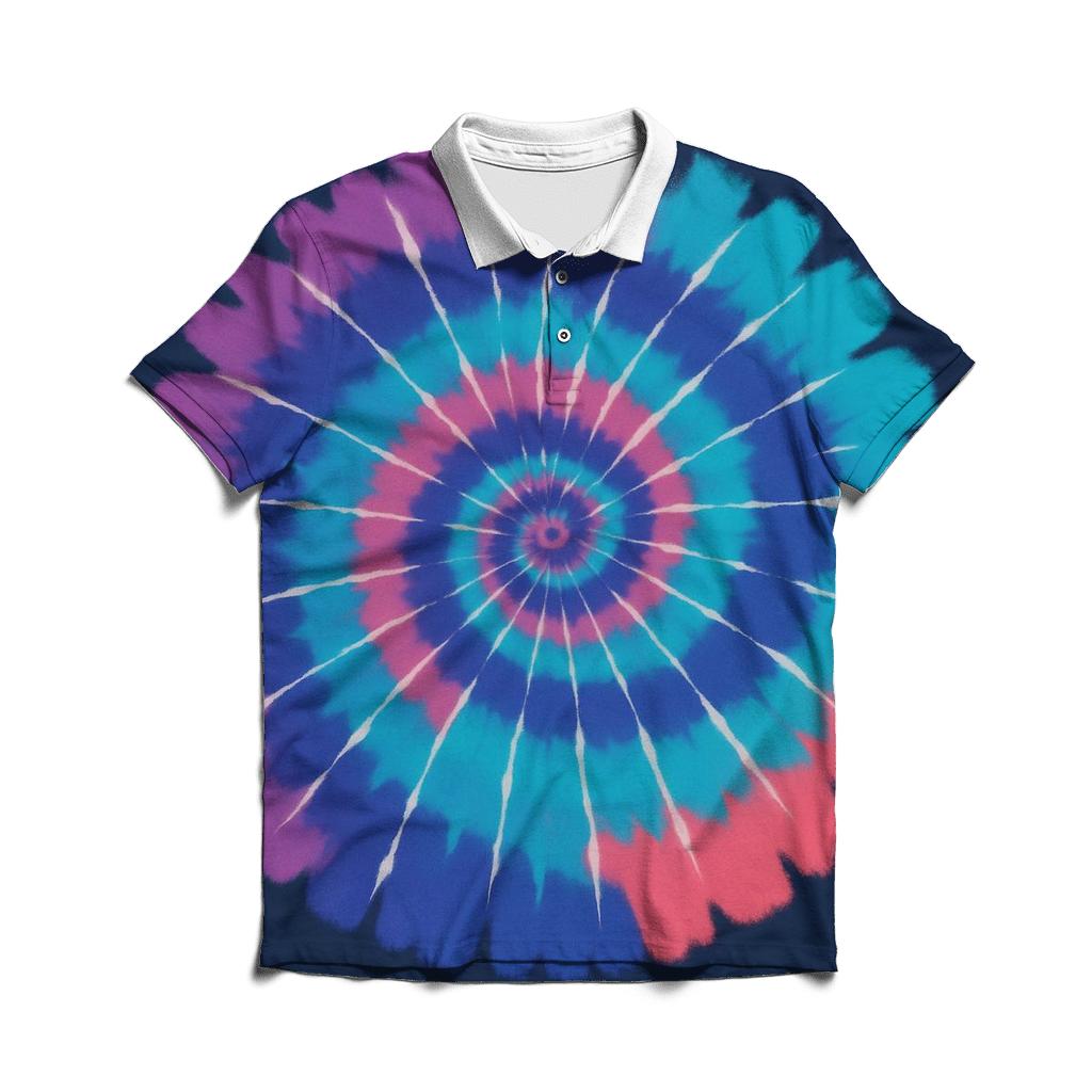 Nebula Spiral Overdye Whirlpool personalized polo shirts
