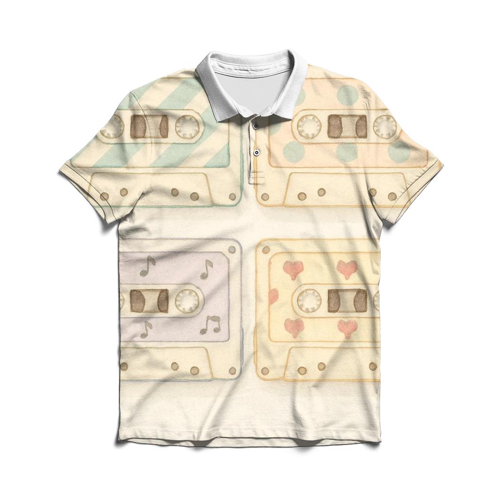 Cassette Patchwork Window premium cotton polo shirts