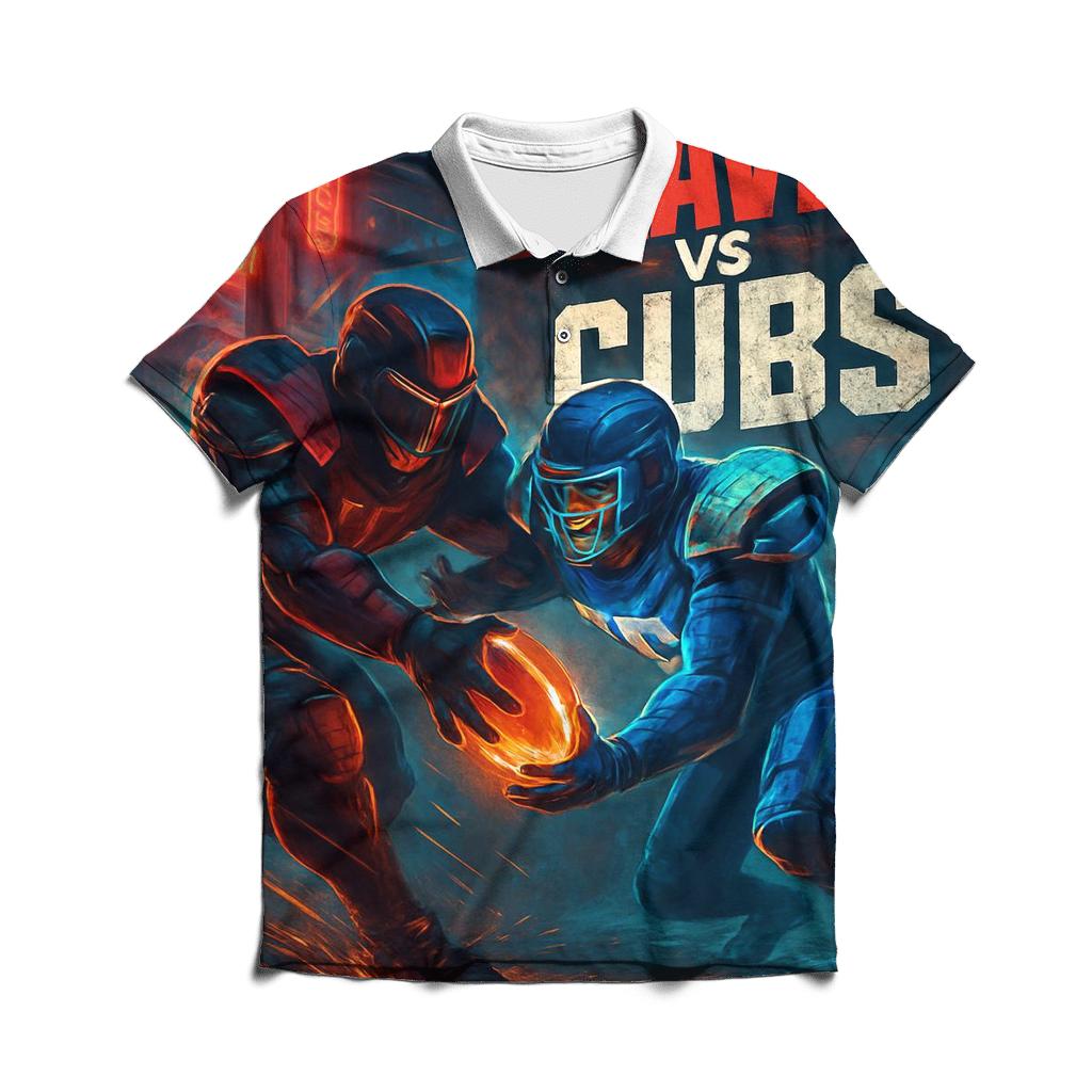 Neon Rail Yard Scrimmage Braves Versus Cubs classic pique polos