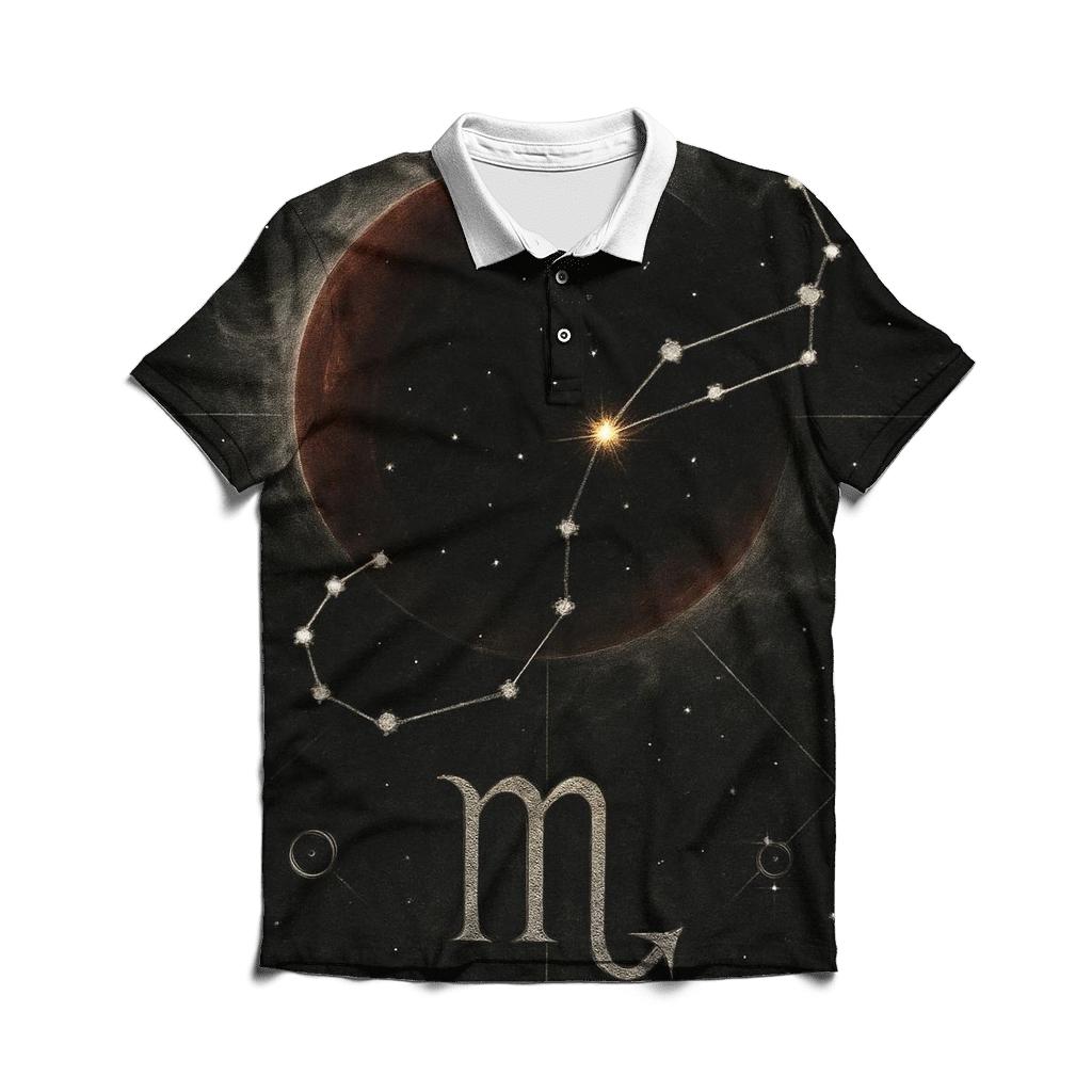 Scorpio Eclipse Sigil Nightchart casual sports polo shirts