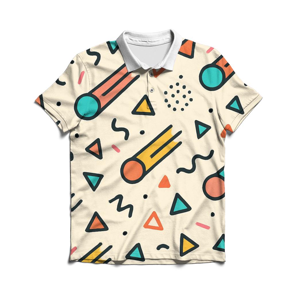 Memphis Comet Confetti embroidered polo tops