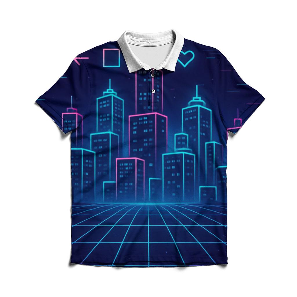 Midnight Arcade City Grid personalized polo shirts