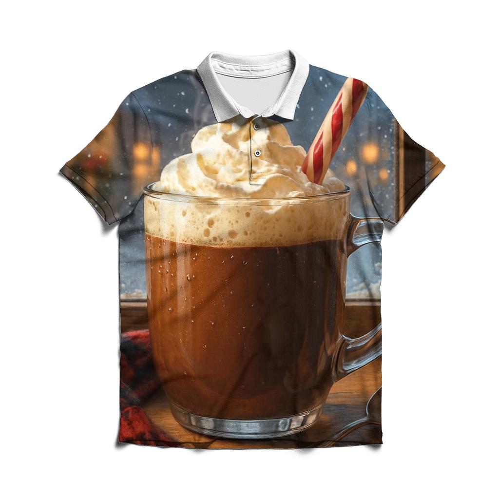 Sugarplum Cocoa By The Frosted Window personalized polo shirts