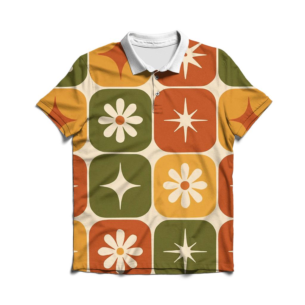 Seventies Kitchen Tile Starburst Grid stylish collar polo tees
