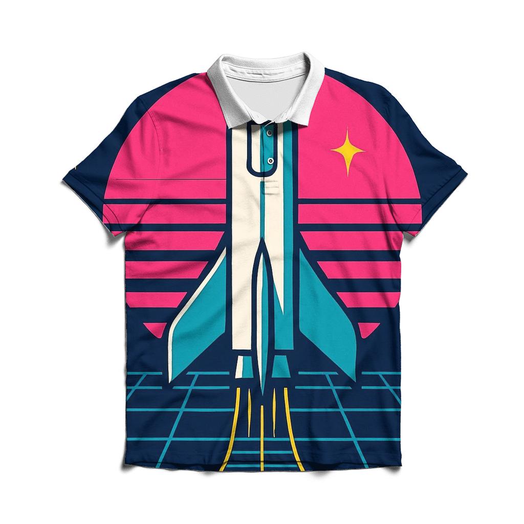 Vector Space Race Poster custom polo shirts