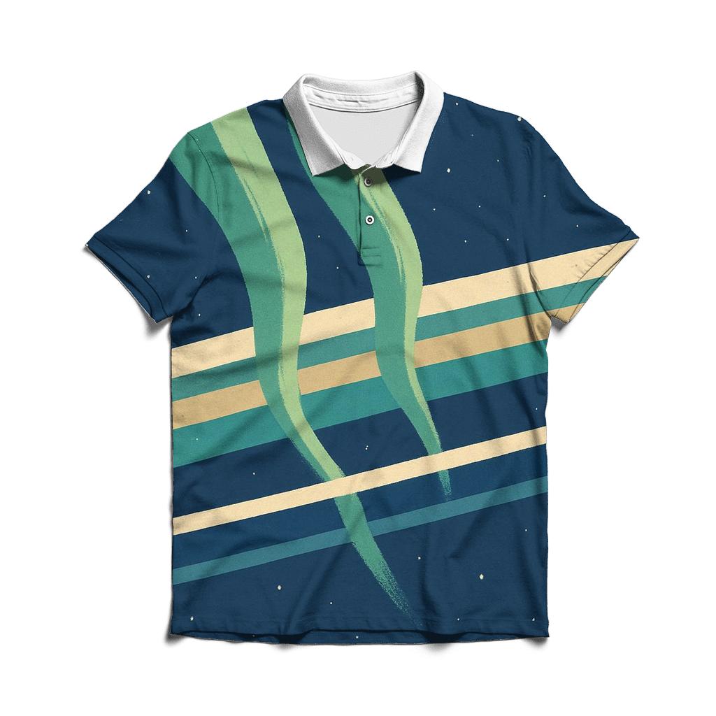 Aurora Curtain Ring Plane branded logo polo shirts