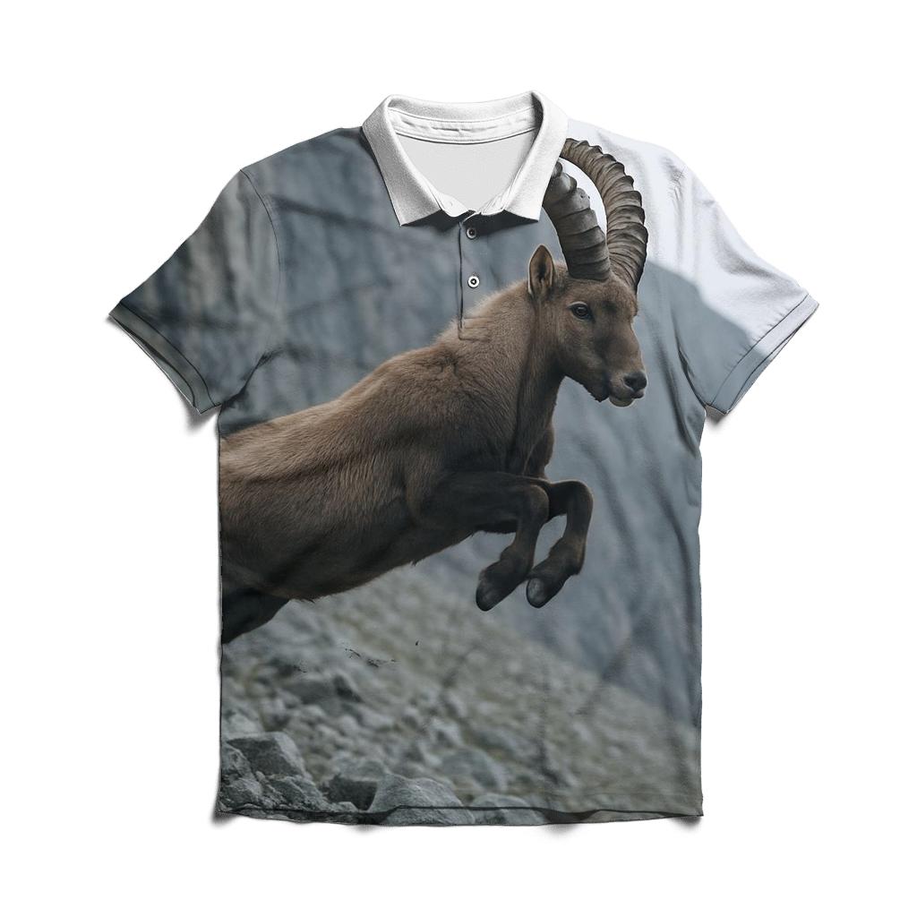 Scree Leap Alpine Ibex custom polo shirts