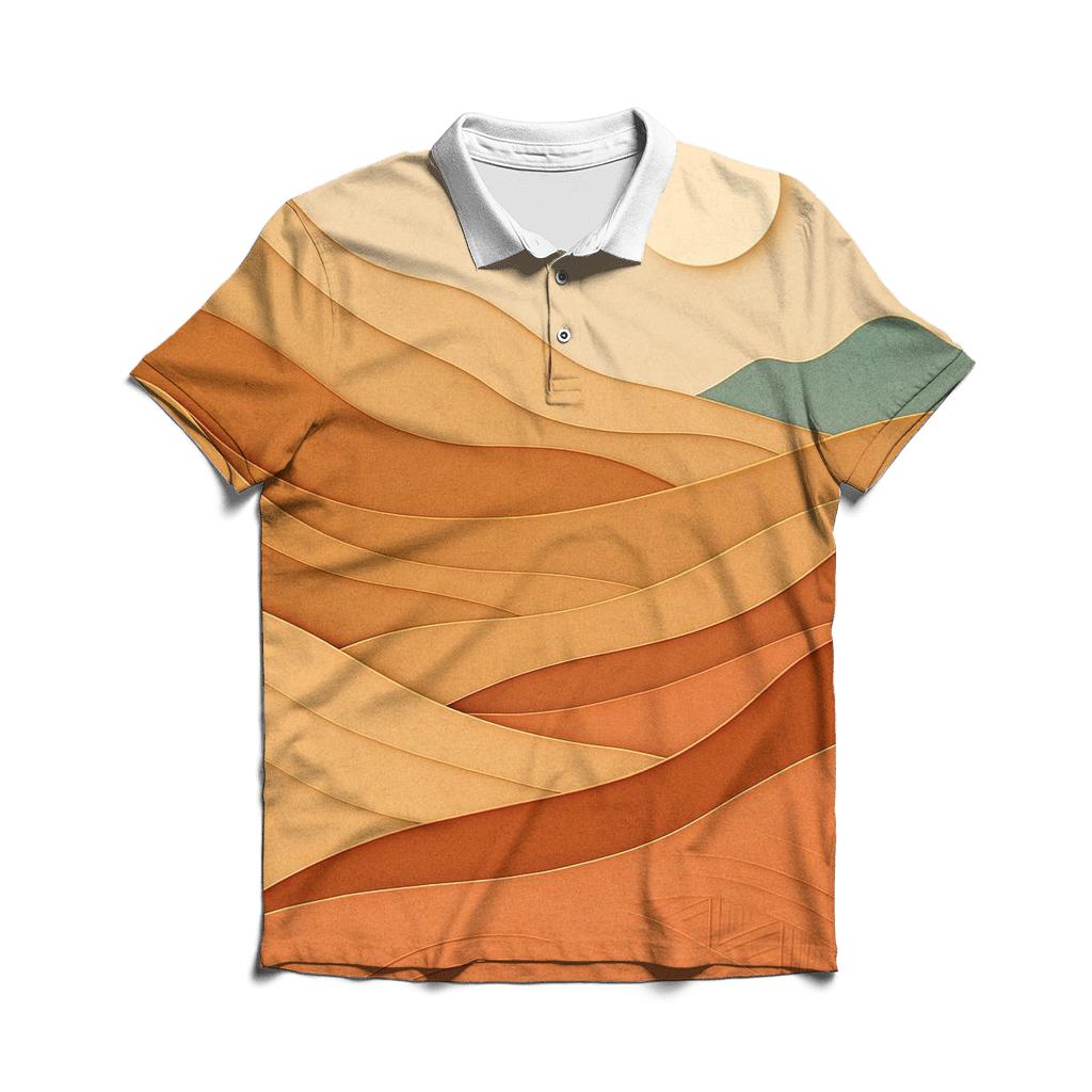 Desert Wind Paper Cut Layers casual sports polo shirts