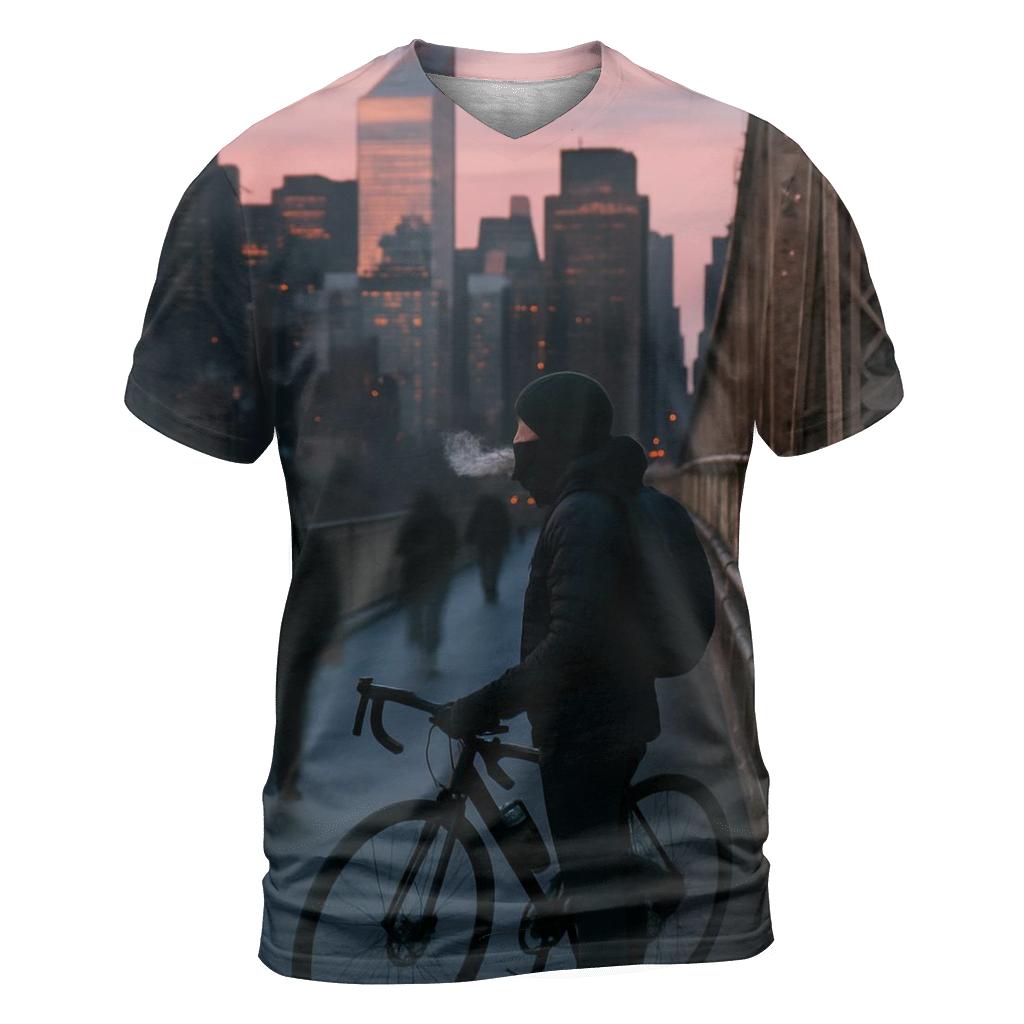 Queensboro Bridge Commuter Dawn Over Midtown custom all-over print shirts