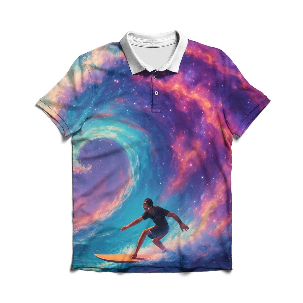 Nebula Wave Surf Session stylish collar polo tees