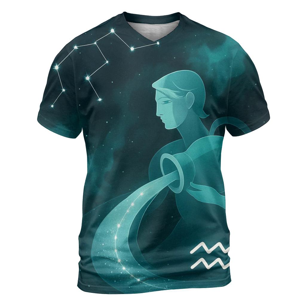 Aquarius Water Bearer Orbit Pour unique graphic print tees