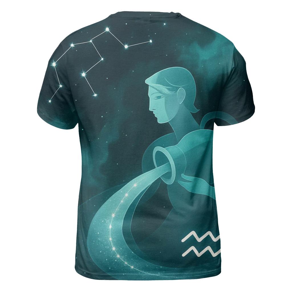 Aquarius Water Bearer Orbit Pour unique graphic print tees
