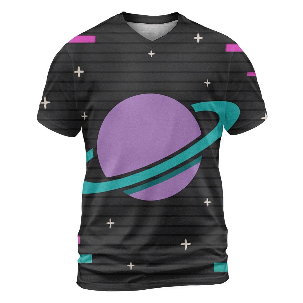 VHS Planetary Scanlines statement graphic shirts