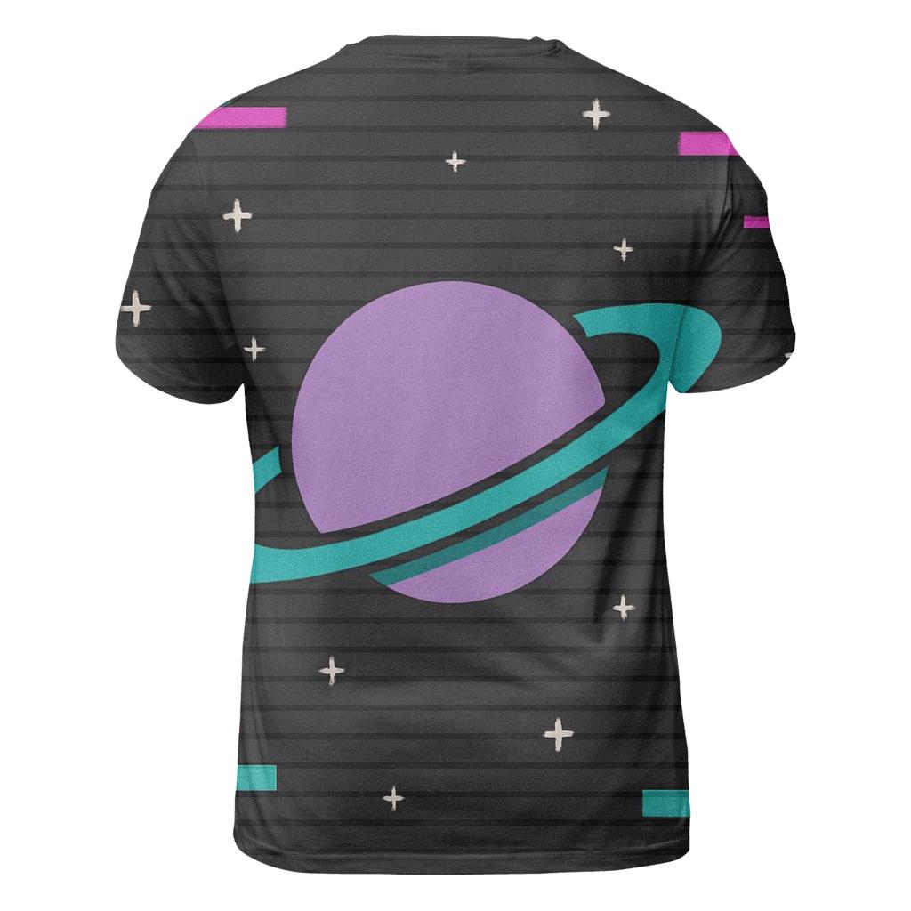 VHS Planetary Scanlines statement graphic shirts
