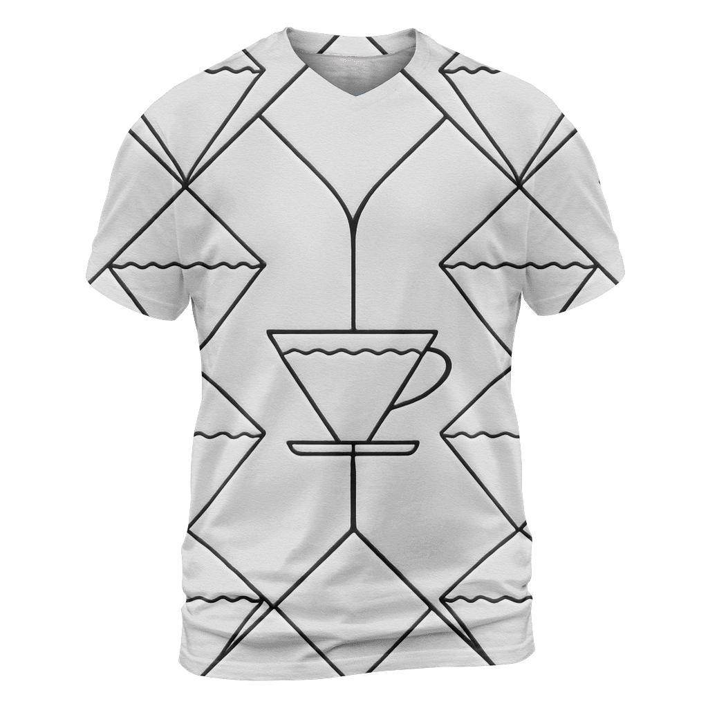 Filter Fold Geometry artistic all-over print tops
