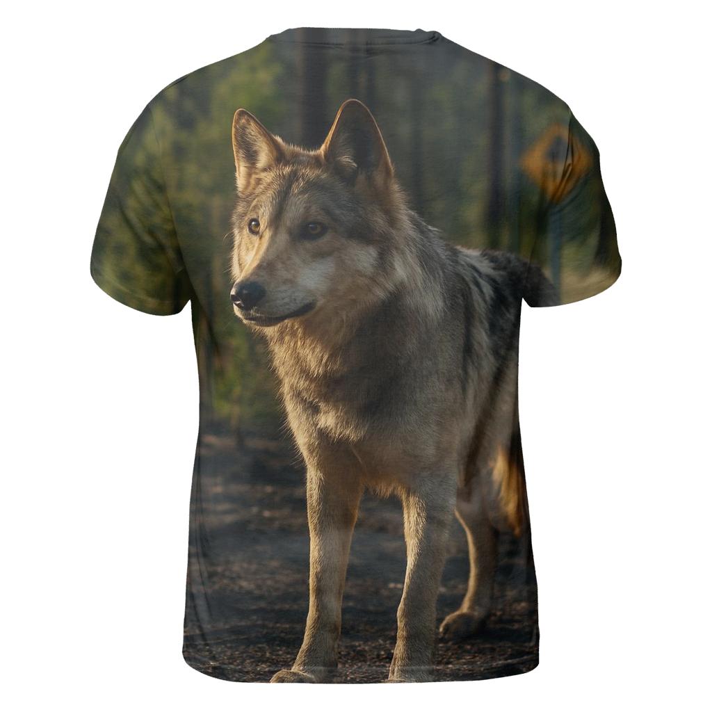 Mexican Gray Wolf In A Post Fire Ponderosa Edge trendy printed shirt styles