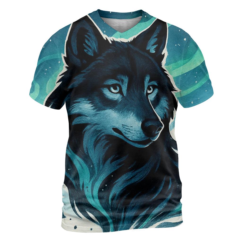 The Auroral Ink Wolf statement graphic shirts