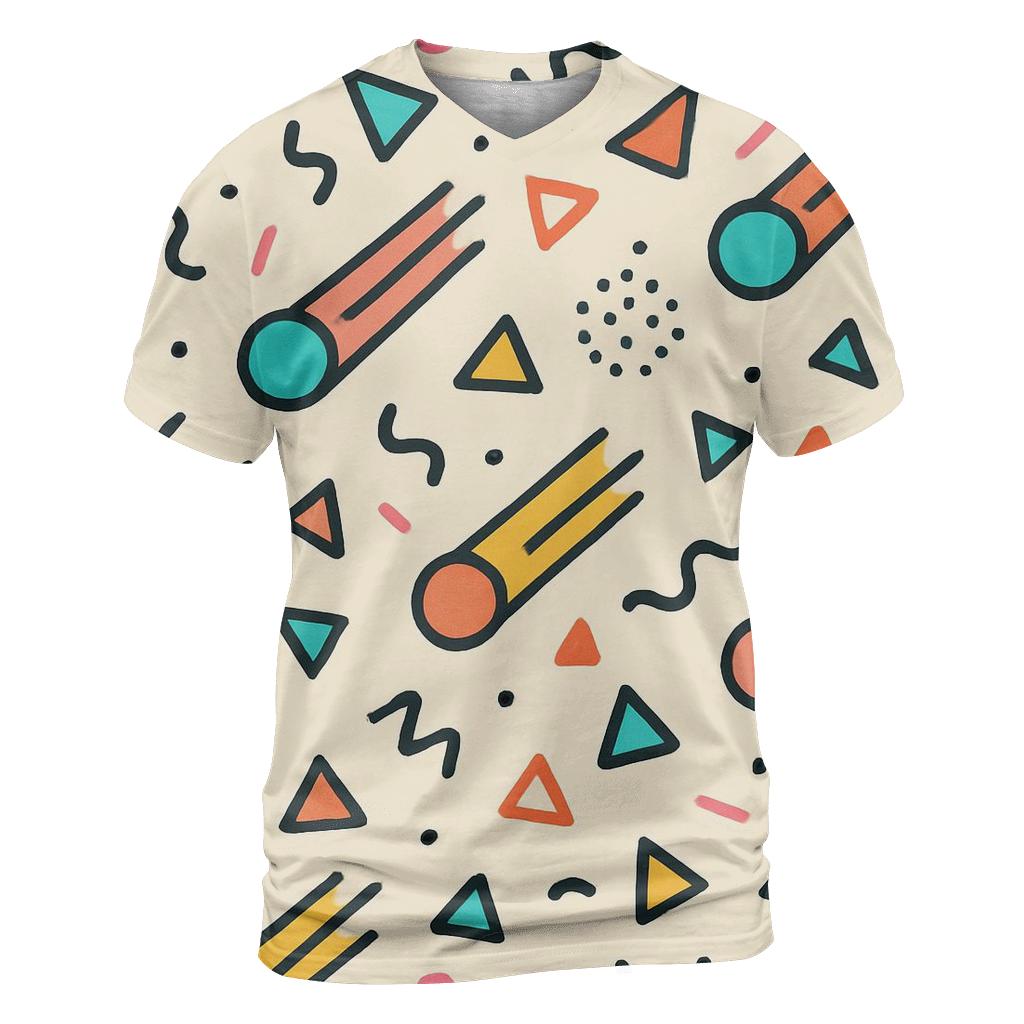 Memphis Comet Confetti designer pattern shirts