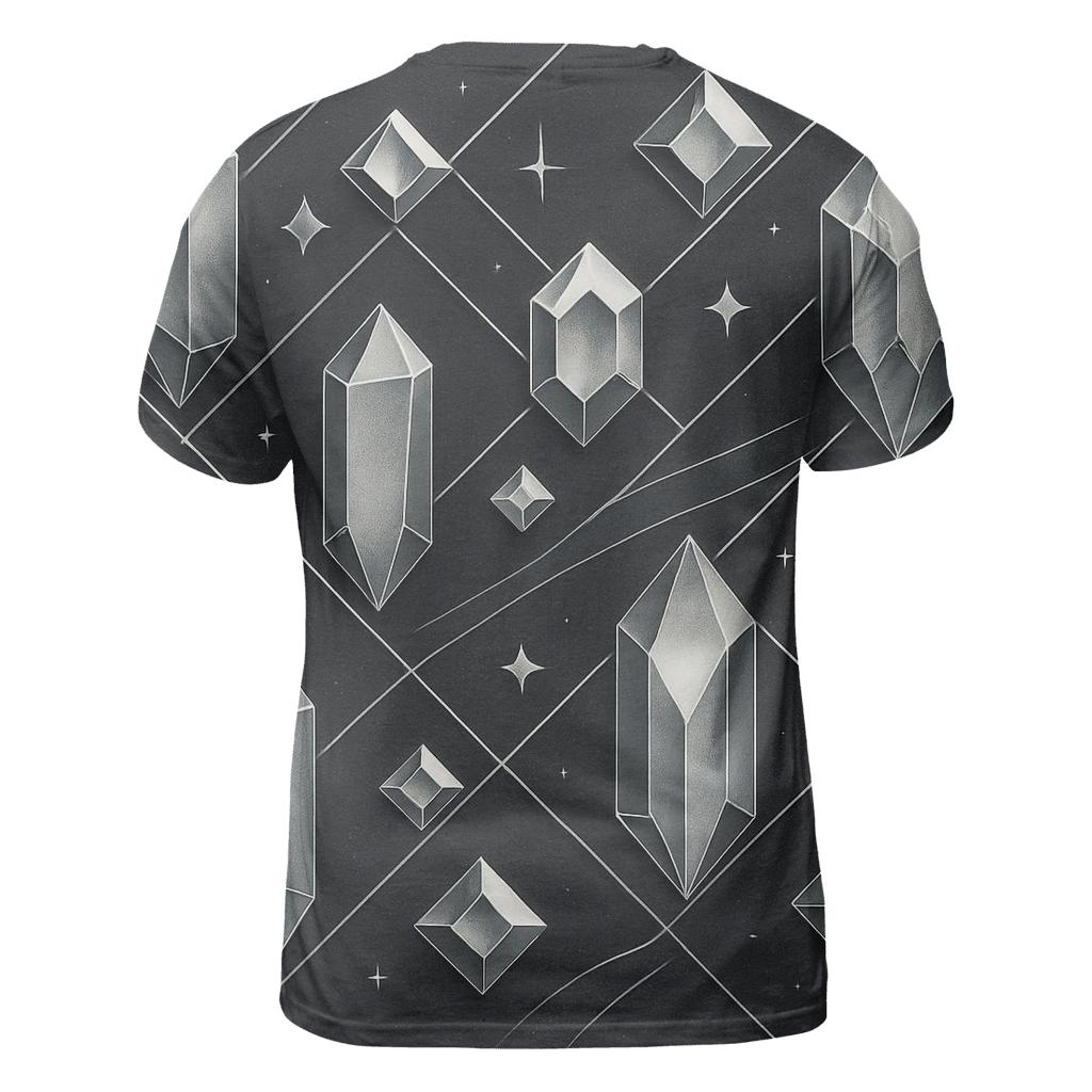 Charcoal Facet Constellation Grid vibrant all-over design tees