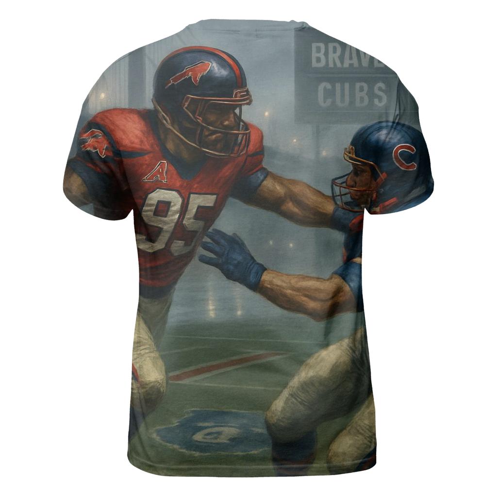 Foggy Riverfront Clash Braves And Cubs unique graphic print tees