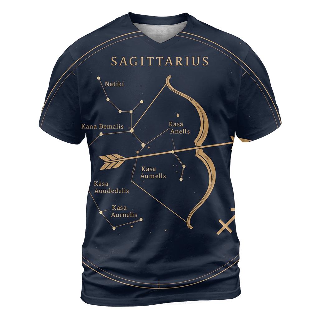 Sagittarius Archer Meridian Map artistic all-over print tops
