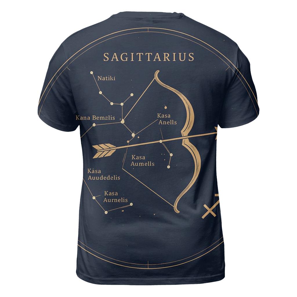 Sagittarius Archer Meridian Map artistic all-over print tops