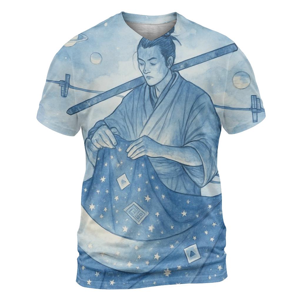 Lunar Laundry Day Samurai creative print fashion shirts