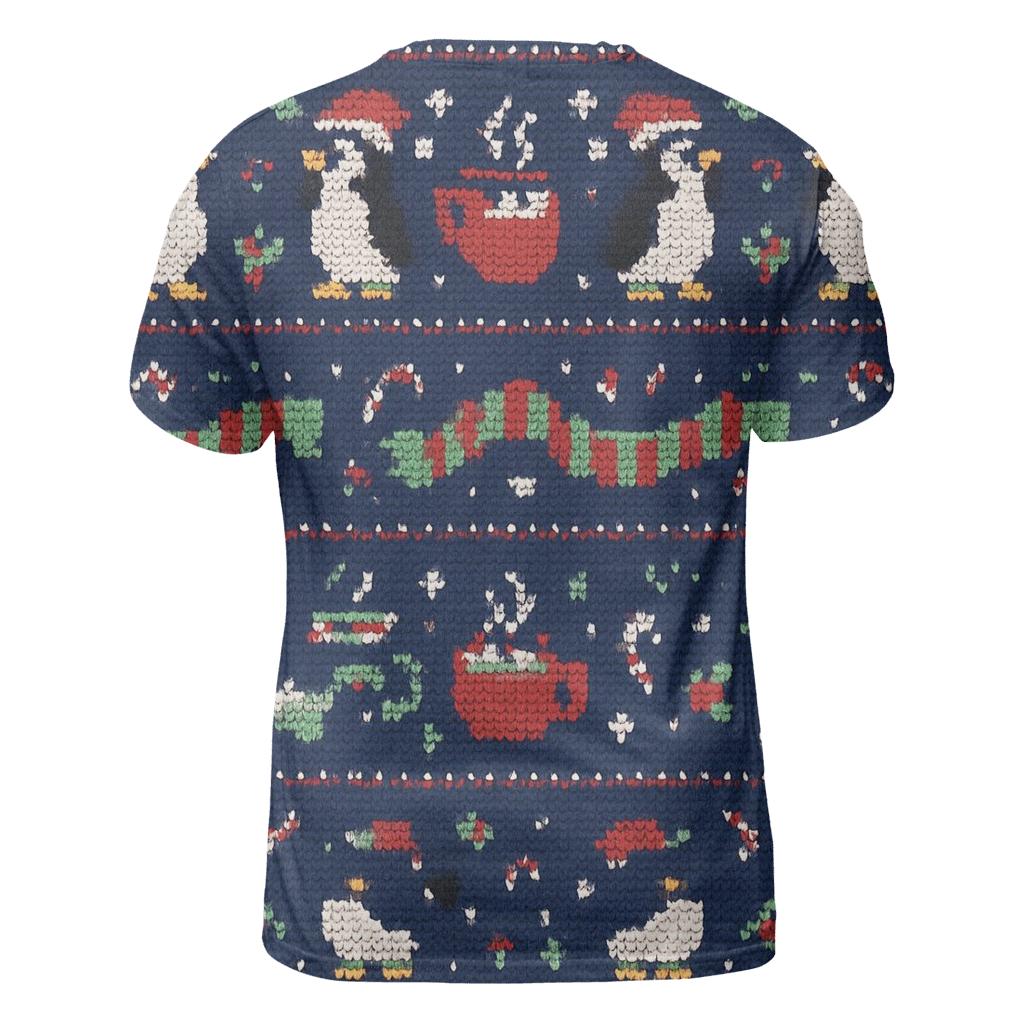 Penguin Parade Cocoa Cup Band Design statement graphic shirts