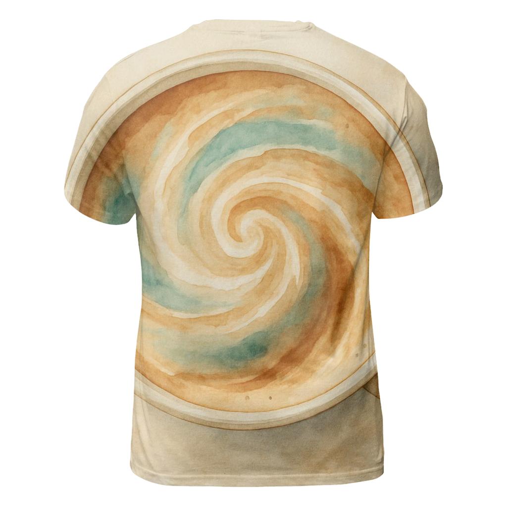 Latte Swirl Nebula vibrant all-over design tees