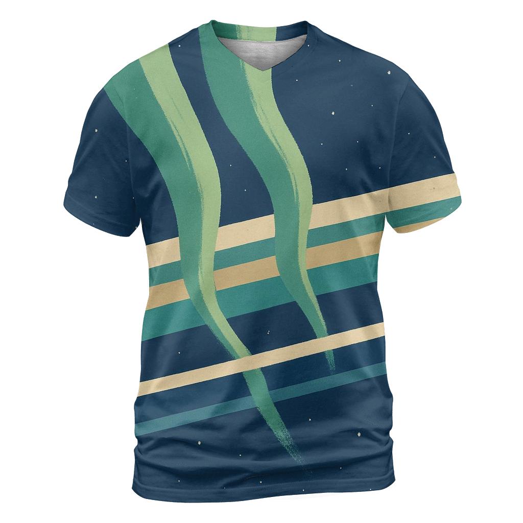 Aurora Curtain Ring Plane artistic all-over print tops