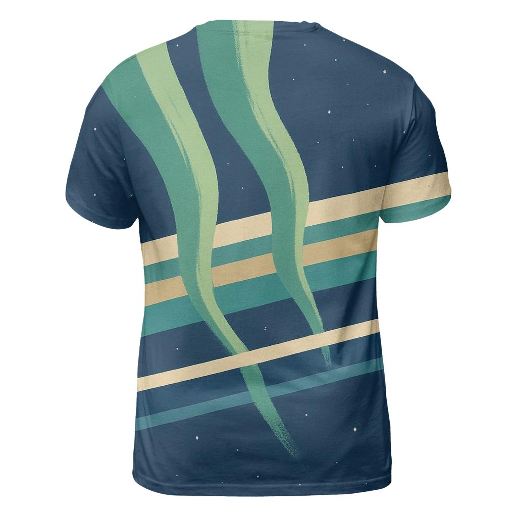 Aurora Curtain Ring Plane artistic all-over print tops