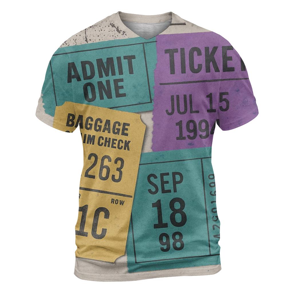 Distressed 90s Space Camp Admission Ticket Collage vibrant all-over design tees