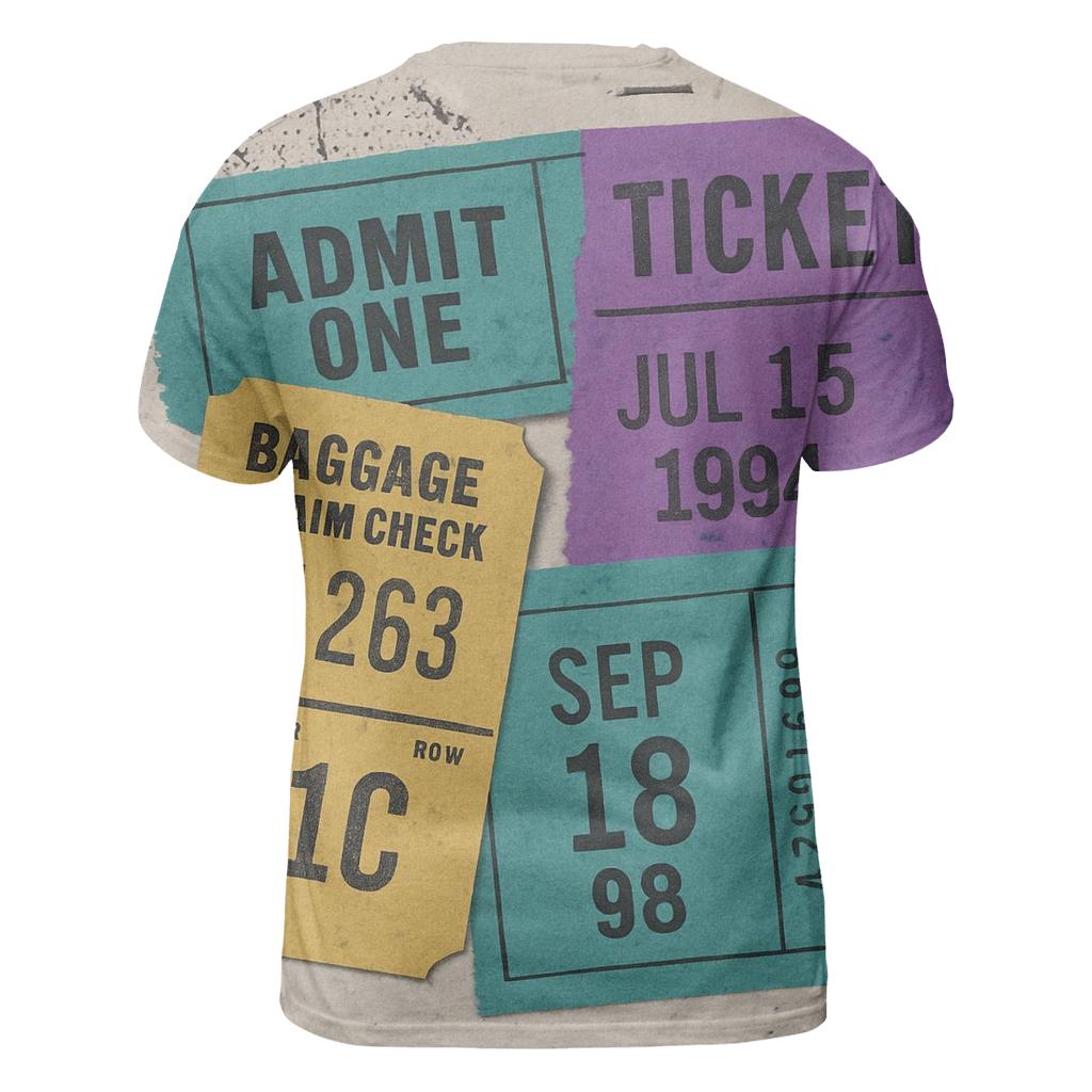 Distressed 90s Space Camp Admission Ticket Collage vibrant all-over design tees